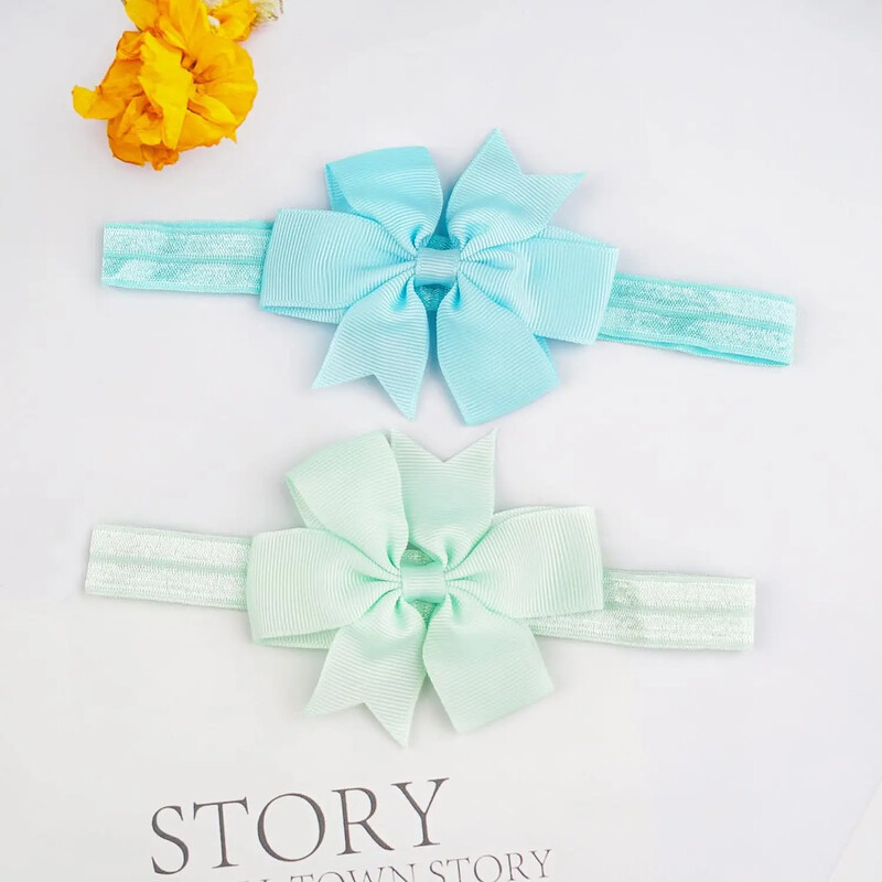 10 vienetų mergaičių galvos juostos 3 colių Grosgrain juostelės plaukų lankeliai, skirti kūdikiams, kūdikiams ir mažiems vaikams