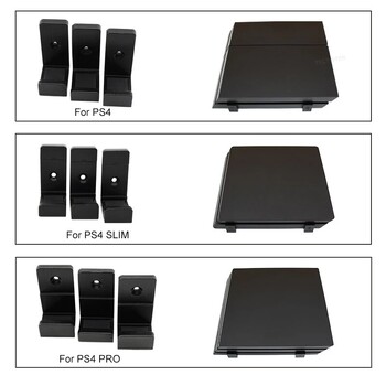 3PCS Стойка за стена за конзола за видеоигри PS4 Висяща стойка за хост Кука Скоба за стена Държач Скоба за PS4 Pro/Slim Аксесоари