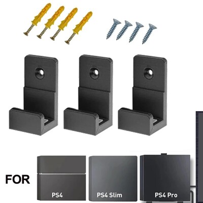 3 DB fali tartó PS4 videojáték-konzolhoz akasztós fogadóállvány kampós fali konzol tartókonzol PS4 Pro/Slim tartozékokhoz