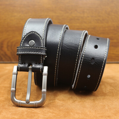 Természetes marhabőr öv férfi keményfém csathoz puha eredeti marhabőr férfi bőr öv egyedi textúrájú valódi bőr farmer öv