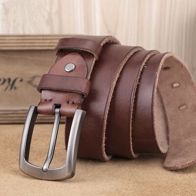 Természetes marhabőr öv férfi keményfém csathoz puha eredeti marhabőr férfi bőr öv egyedi textúrájú valódi bőr farmer öv