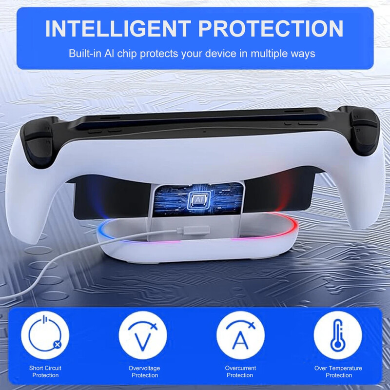 Type-C RGB priključna stanica za punjenje za Playstation Portal Console Punjač Postolje Baza Držač za PS5 PS Portal Dodaci