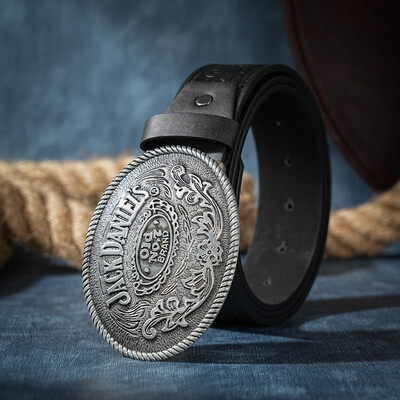 Bărbați și femei-Western-Cowboy-Cenele din piele PU - Curea vintage cu cataramă gravată florală pentru blugi