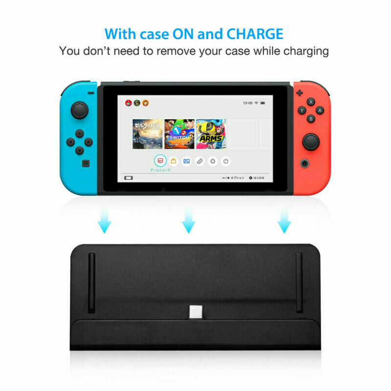 Nabíjací stojan s USB typu C pre konzolu Nintendo Switch, dokovací držiak pre konzolu NS Switch Lite, nabíjací stojan pre mini dokovaciu stanicu