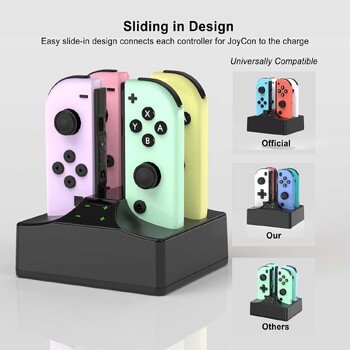 Докинг станция за зареждане за Nintendo Switch OLED зарядна станция за Switch Joy-con с USB Type-C Аксесоари за игри Стойки за зареждане