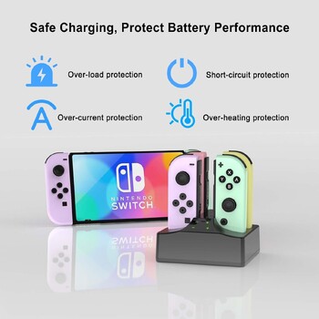 Докинг станция за зареждане за Nintendo Switch OLED зарядна станция за Switch Joy-con с USB Type-C Аксесоари за игри Стойки за зареждане