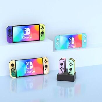 Докинг станция за зареждане за Nintendo Switch OLED зарядна станция за Switch Joy-con с USB Type-C Аксесоари за игри Стойки за зареждане