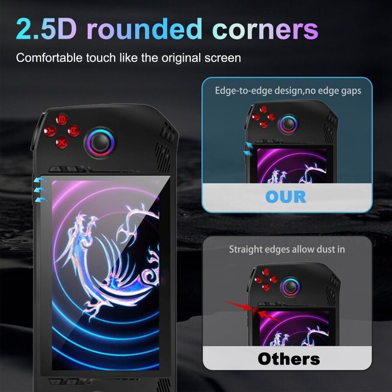 2 kom Dodaci za igre Zaštitnik zaslona Zaštitna folija za ručnu konzolu otporna na eksploziju 9H Anti-Scratch za MSI Claw A1M