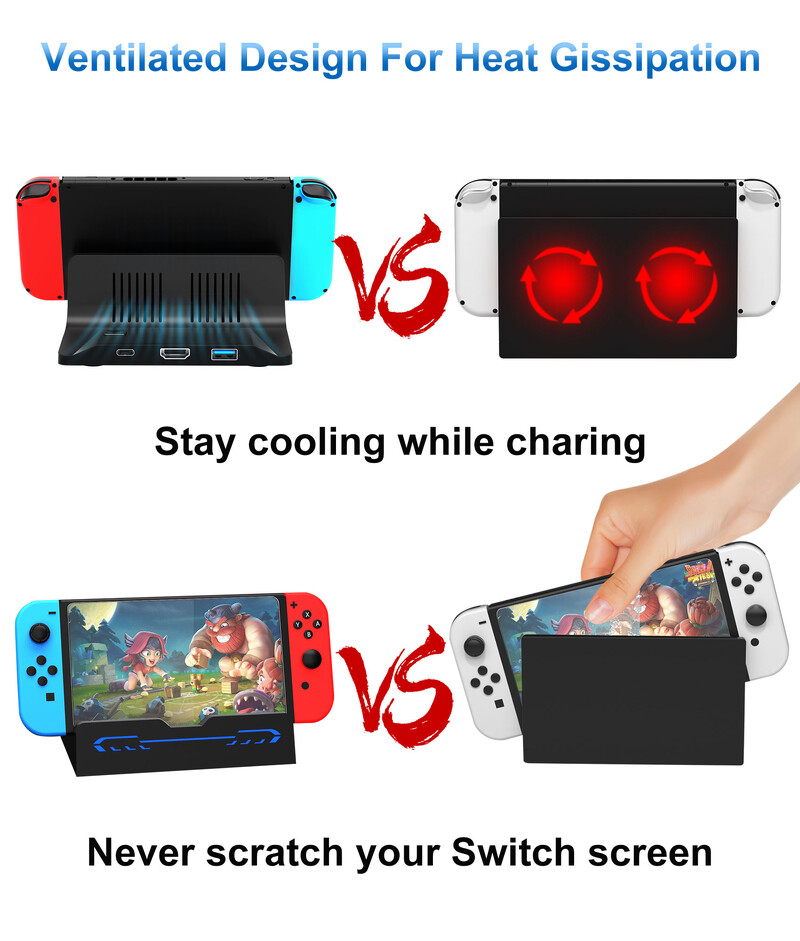 Switch Docking Station za Nintendo Switch OLED/Nintendo Switch Dodaci, Prijenosna TV Docking Station s 4K adapterom
