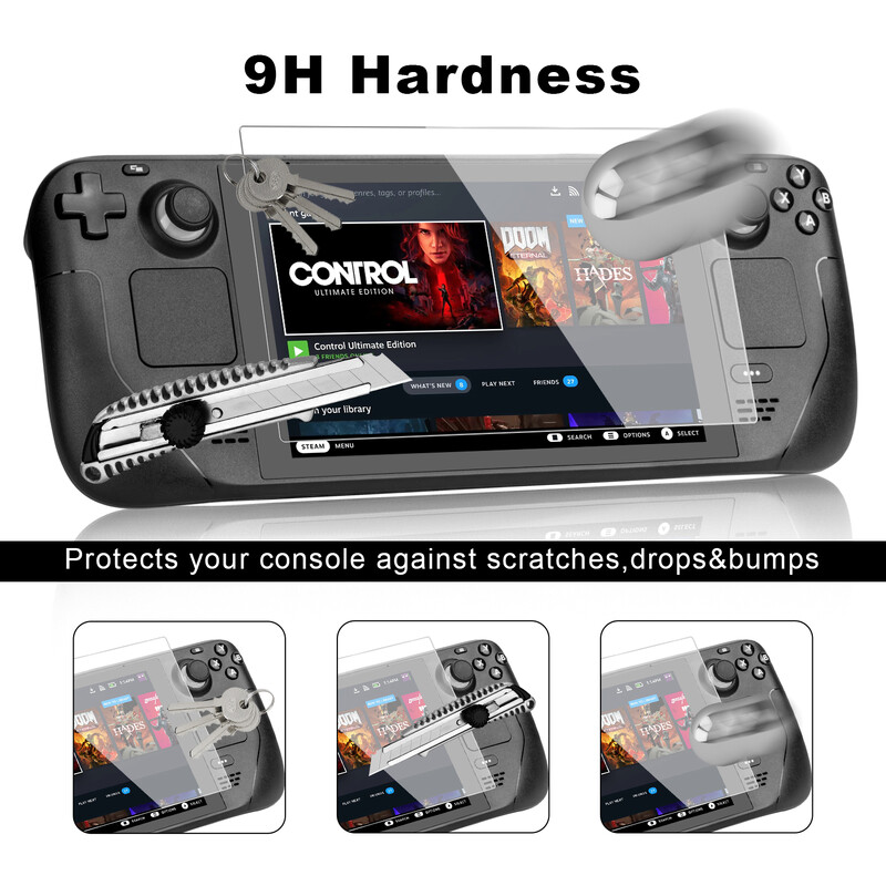 2 paketa Zaštitni ekran od kaljenog stakla za Steam Deck 9H Dodaci za zaštitu od kaljenog stakla za Steam Deck