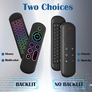 M5 BT 2.4G Wireless Air Mouse Voice Remote Control BT5.2 Gyroscope IR Learning Backlit Mini Keyboard for Android TV BOX PC