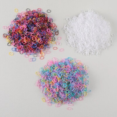 1500 vnt mergaičių spalvingos vienkartinės guminės juostelės plaukų kaklaraiščiai Galvos juostelė vaikams, arklio uodegos laikikliai, vaikiški plaukų aksesuarai