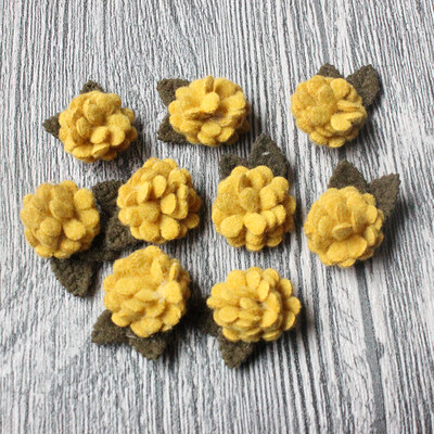 10 buc/lot, mini flori artificiale din pâslă de lână, pentru rochii, accesoriu pentru bandă de păr cu trandafiri pentru decorațiuni de nuntă