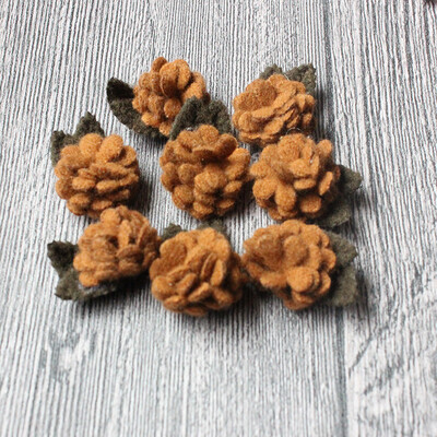 10 buc/lot, mini flori artificiale din pâslă de lână, pentru rochii, accesoriu pentru bandă de păr cu trandafiri pentru decorațiuni de nuntă