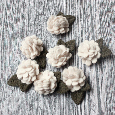 10 buc/lot, mini flori artificiale din pâslă de lână, pentru rochii, accesoriu pentru bandă de păr cu trandafiri pentru decorațiuni de nuntă