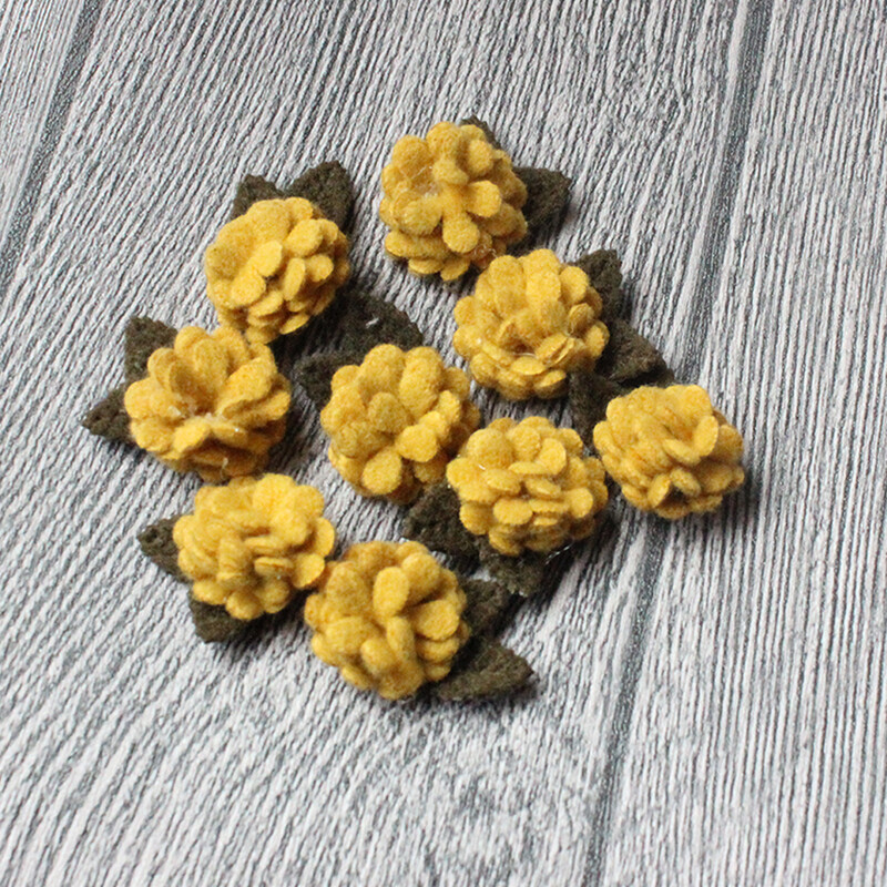 10 buc/lot, mini flori artificiale din pâslă de lână, pentru rochii, accesoriu pentru bandă de păr cu trandafiri pentru decorațiuni de nuntă