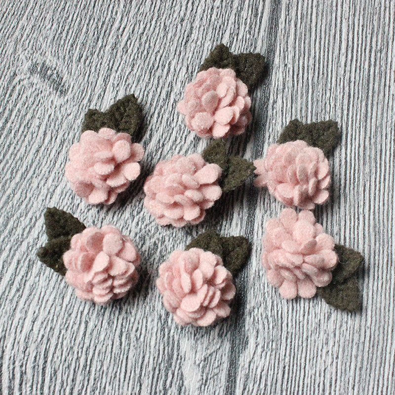 10 buc/lot, mini flori artificiale din pâslă de lână, pentru rochii, accesoriu pentru bandă de păr cu trandafiri pentru decorațiuni de nuntă