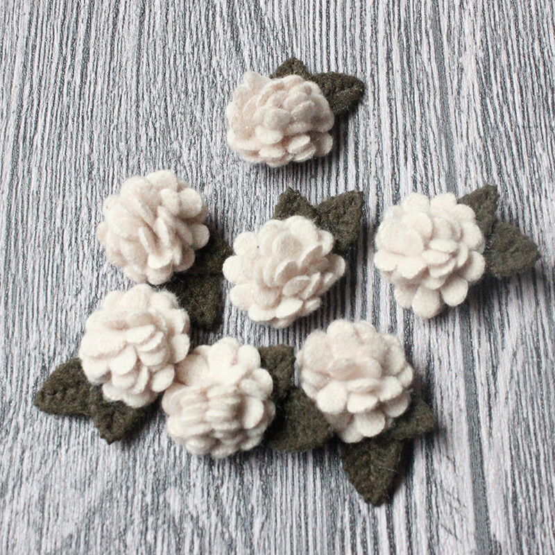 10 buc/lot, mini flori artificiale din pâslă de lână, pentru rochii, accesoriu pentru bandă de păr cu trandafiri pentru decorațiuni de nuntă