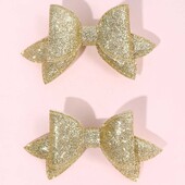 2 vnt Blizgantys kūdikių mergaičių lankeliai plaukų segtukai Auksiniai blizgučiai Bowknot plaukų segtukas Princesė kūdikių galvos apdangalai Vaikų plaukų aksesuarai