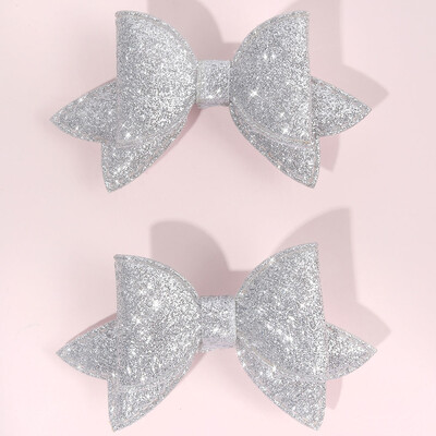 2 vnt Blizgantys kūdikių mergaičių lankeliai plaukų segtukai Auksiniai blizgučiai Bowknot plaukų segtukas Princesė kūdikių galvos apdangalai Vaikų plaukų aksesuarai