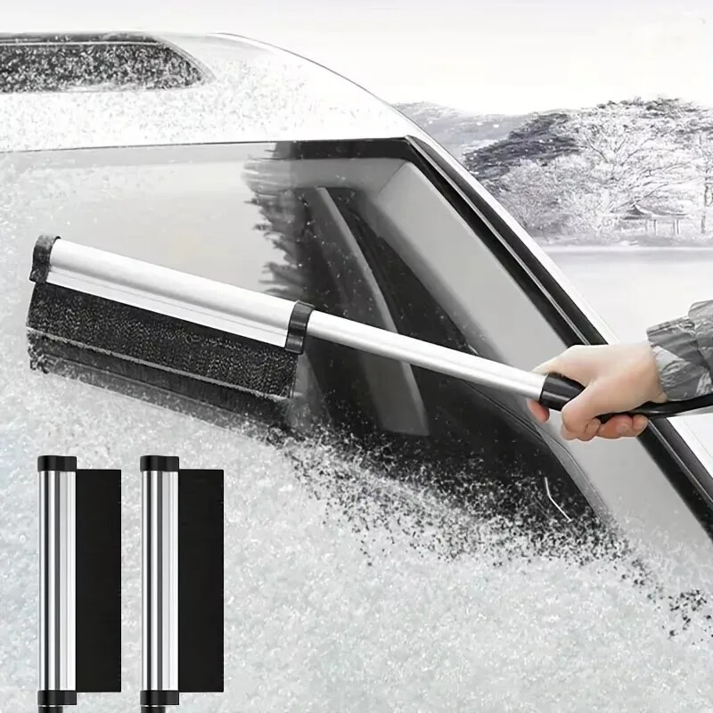 Új autó szélvédő jégkaparó üveg hókefe, kihúzható rozsdamentes acél hótisztító tisztító szerszám seprűmosó tartozékok