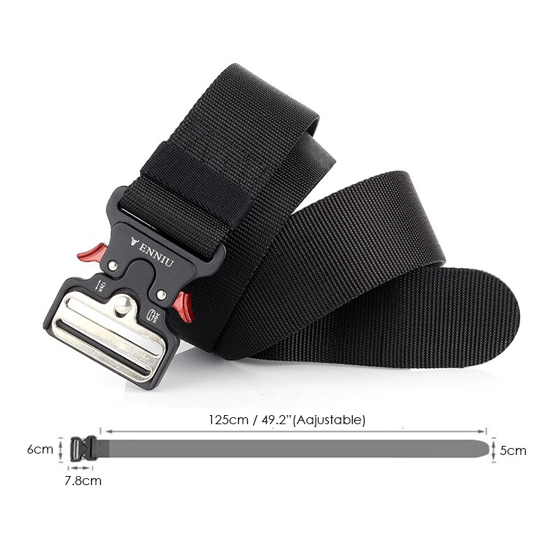 5 cm taktinis diržas vyrams, lydinio sagtis, greitai atsegamas, sunkus karinis armijos diržas, minkštas tvirtas nailoninis platus diržas lauke, vyriškos juostos