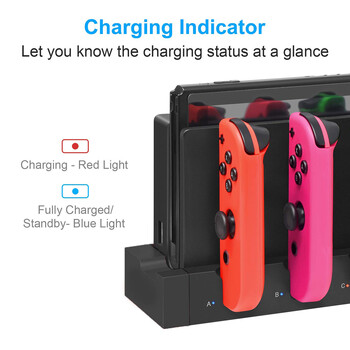 Докинг станция за зарядно устройство Joy Con Controller за Nintendo Switch Stand Station Holder Switch NS Joy-Con Game Dock за зареждане