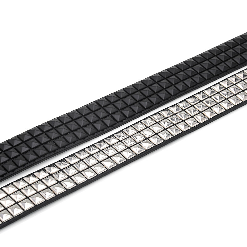 Curea de modă cu nituri Bărbați, Femei, Curea simplă cu împodobire, cu împânzire, punk rock, cu cataramă știmpă, livrare picătură negru