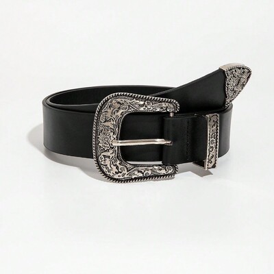 Vyriškas Y2K Punk Retro Western sagtis Soild laisvalaikio džinsų diržas, tinkamas kasdieniam naudojimui kelionėse