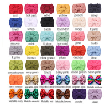 Fashion 7\'\' Big Hair Bow Girls Headbands Cute Baby Elastic Hair Band for Children Solid Turban Kids 2022 Καλοκαιρινά αξεσουάρ μαλλιών