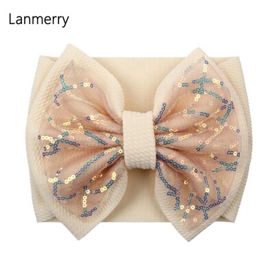 Fundă mare de păr de modă 7 inchi, bentite pentru fete, drăguț, banda elastică de păr pentru copii, turban solid pentru copii, accesorii de păr de vară 2022