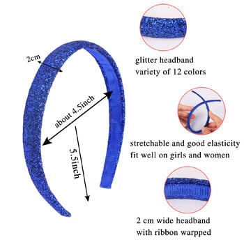 1PC Сладки блестящи ленти за глава Момичета Блестящи 2CM широки ленти за коса Момическа лента за глава Деца Детска парти Декорация Аксесоари за коса