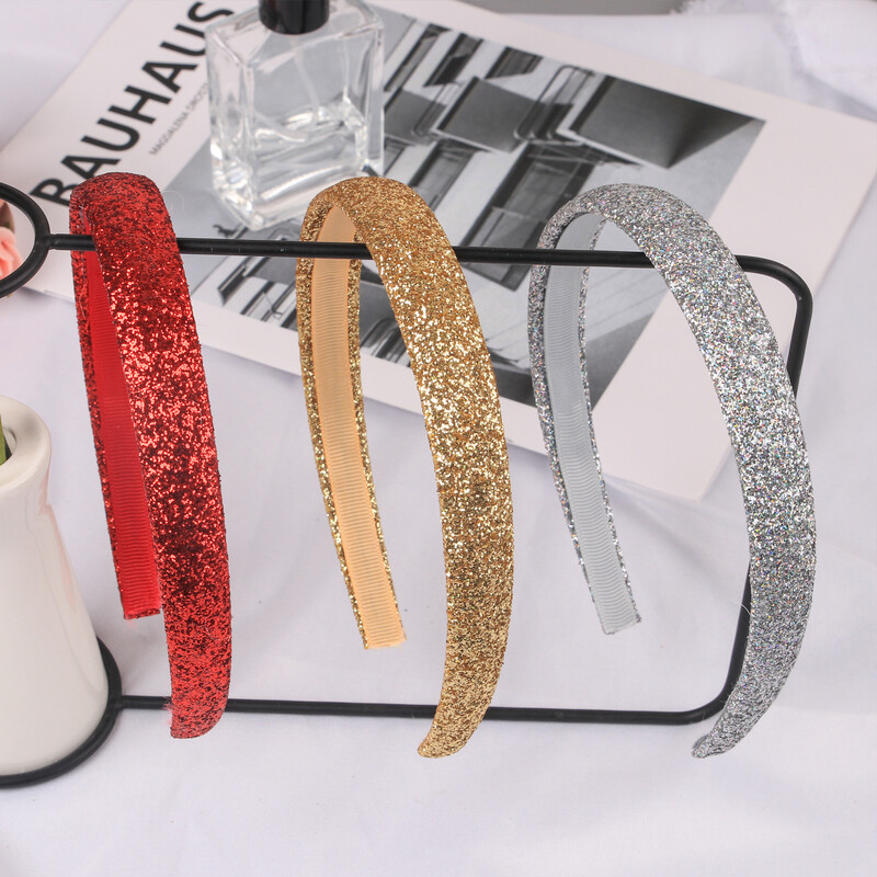 1 db Aranyos csillogó fejpántok lányoknak csillogó 2 cm széles hajpántok lányoknak fejpántok gyerekeknek gyerekek parti dekoráció haj kiegészítők