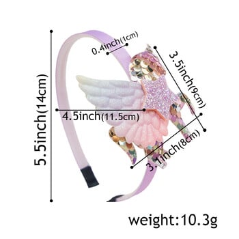 Модни ленти за глава с еднорози за момичета Сладки ленти за коса с еднорог с пайети и пайети Детски обръчи за коса Деца Аксесоари за коса за момичета