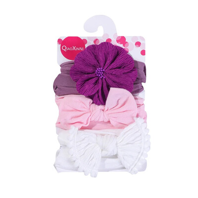 3 db/tétel Nagy virágos babafejpántok újszülött fiúknak lányoknak pamut rugalmas hajgumik gyerekeknek hajkötők masnik csomós fejfedők fejfedők
