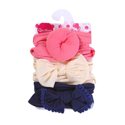 3 db/tétel Nagy virágos babafejpántok újszülött fiúknak lányoknak pamut rugalmas hajgumik gyerekeknek hajkötők masnik csomós fejfedők fejfedők