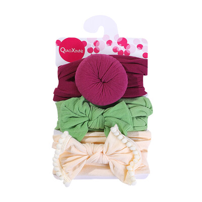 3 db/tétel Nagy virágos babafejpántok újszülött fiúknak lányoknak pamut rugalmas hajgumik gyerekeknek hajkötők masnik csomós fejfedők fejfedők