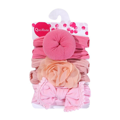 3 db/tétel Nagy virágos babafejpántok újszülött fiúknak lányoknak pamut rugalmas hajgumik gyerekeknek hajkötők masnik csomós fejfedők fejfedők