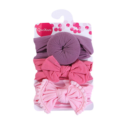 3 db/tétel Nagy virágos babafejpántok újszülött fiúknak lányoknak pamut rugalmas hajgumik gyerekeknek hajkötők masnik csomós fejfedők fejfedők