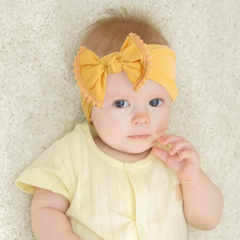 3 db/tétel Nagy virágos babafejpántok újszülött fiúknak lányoknak pamut rugalmas hajgumik gyerekeknek hajkötők masnik csomós fejfedők fejfedők