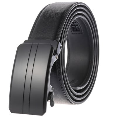Curea pentru bărbați de marcă din piele cu cataramă automată din metal, curea din piele de înaltă calitate, curea de afaceri pentru agrement LY136-22051-1