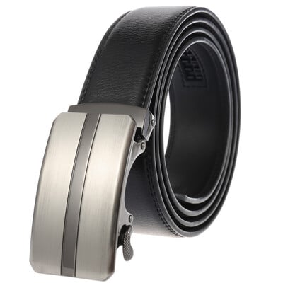 Curea pentru bărbați de marcă din piele cu cataramă automată din metal, curea din piele de înaltă calitate, curea de afaceri pentru agrement LY136-22051-1