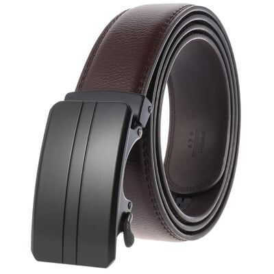 Curea pentru bărbați de marcă din piele cu cataramă automată din metal, curea din piele de înaltă calitate, curea de afaceri pentru agrement LY136-22051-1