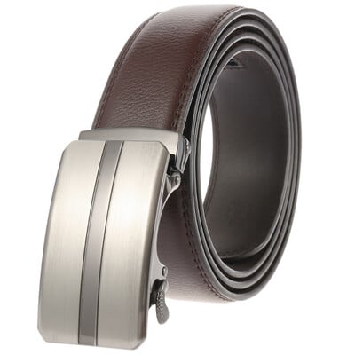 Curea pentru bărbați de marcă din piele cu cataramă automată din metal, curea din piele de înaltă calitate, curea de afaceri pentru agrement LY136-22051-1