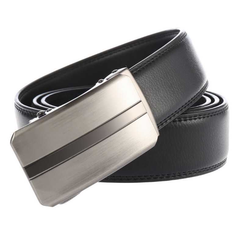 Curea pentru bărbați de marcă din piele cu cataramă automată din metal, curea din piele de înaltă calitate, curea de afaceri pentru agrement LY136-22051-1