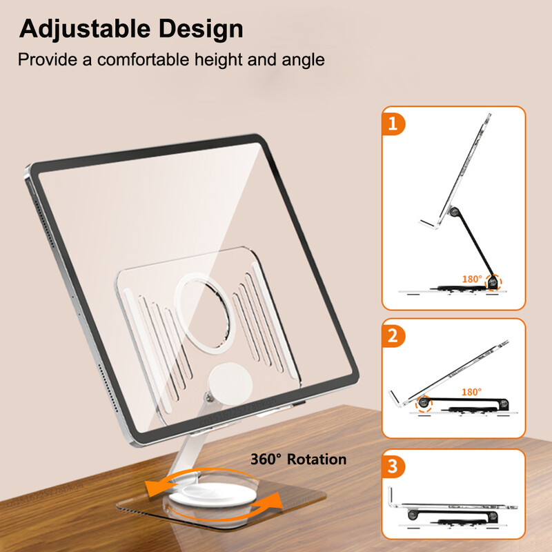 Planšetdatora statīvs iPad Pro 11 salokāmam galda turētājam 360 rotācijas kronšteins Samsung Huawei Xiaomi Pad 6-12.9 planšetdatora tālruņa atbalstam