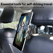 Auto tahvelarvuti hoidik peatoe jaoks Reguleeritav autoistme seljaosa iPadi kinnitus Mobiiltelefoni alusklamber Auto Road Trip Lisavarustus lastele