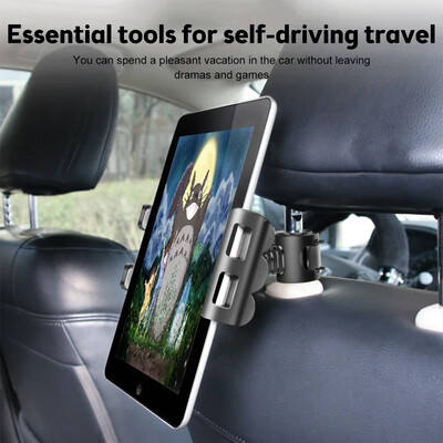Automobilinio planšetinio kompiuterio laikiklis prie galvos atramos Reguliuojama automobilio sėdynės nugara iPad laikiklis Mobiliojo telefono stovo laikiklis Auto Road Trip Priedas vaikams