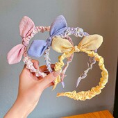 2024 m. Nauji Vaikų Sweet Bowknot Ornamentiniai galvos apdangalai Galvos apdangalai Mergaičių Akrilo saldainių spalvos Plaukų lankeliai Galvos juostos Vaikų Plaukų Priedai