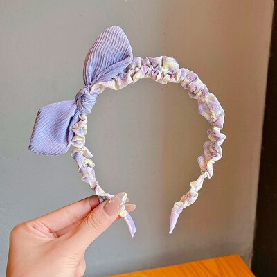 2024 m. Nauji Vaikų Sweet Bowknot Ornamentiniai galvos apdangalai Galvos apdangalai Mergaičių Akrilo saldainių spalvos Plaukų lankeliai Galvos juostos Vaikų Plaukų Priedai